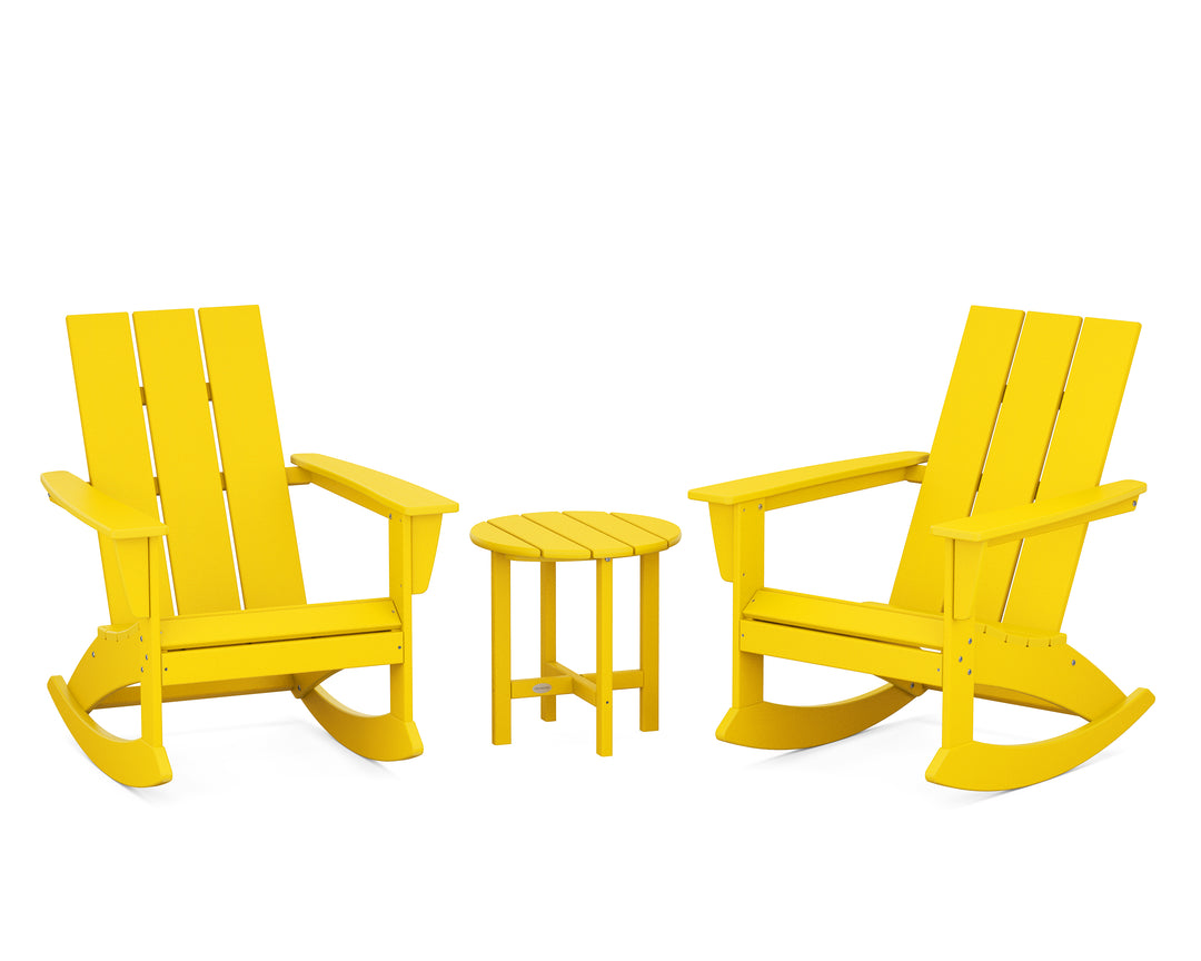 POLYWOOD® Modern 3-Piece Adirondack Rocking Chair Set