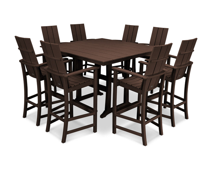 POLYWOOD® Modern Adirondack 9-Piece Farmhouse Trestle Bar Set