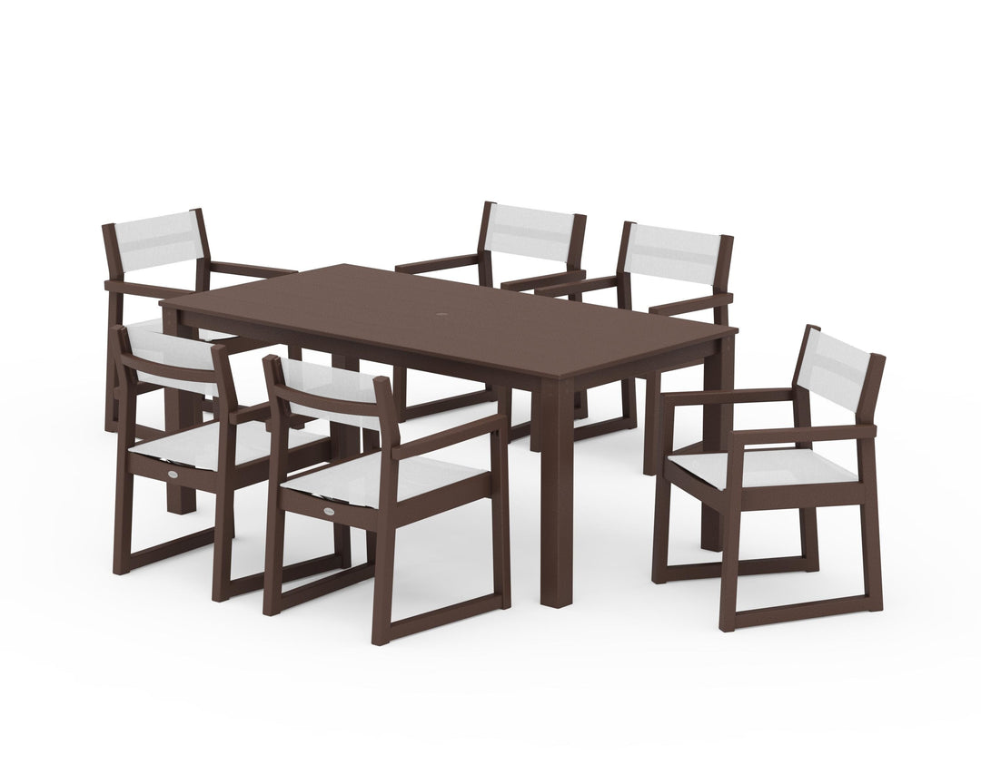 POLYWOOD® EDGE Sling Arm Chair 7-Piece Parsons Dining Set