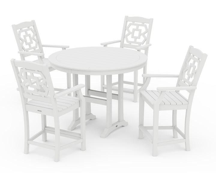 Martha Stewart by POLYWOOD® Chinoiserie 5-Piece Round Counter Set