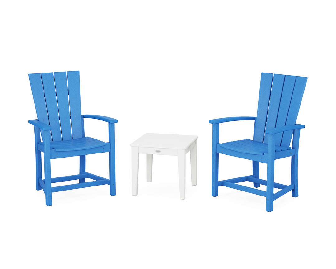 POLYWOOD® Quattro 3-Piece Upright Adirondack Chair Set