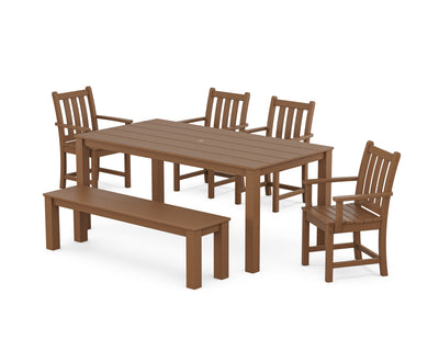 Traditional Garden 6-Piece Parsons Dining Set with Bench