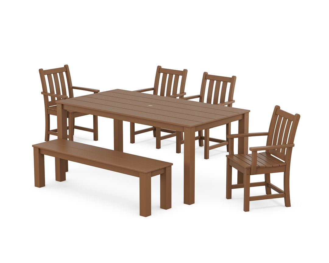 POLYWOOD® Traditional Garden 6-Piece Parsons Dining Set with Bench