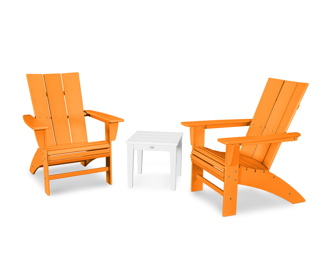 POLYWOOD® Modern 3-Piece Curveback  Adirondack Set