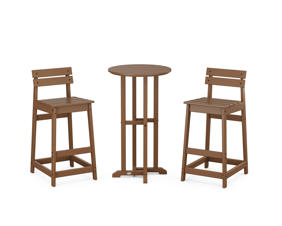 POLYWOOD® Modern Studio Plaza Lowback Bar Chair 3-Piece Bistro Set