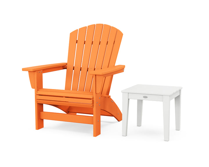 POLYWOOD® Nautical Grand Adirondack Chair with Side Table