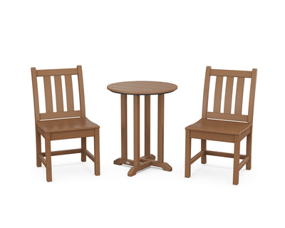 Traditional Garden Side Chair 3-Piece Round Bistro Dining Set