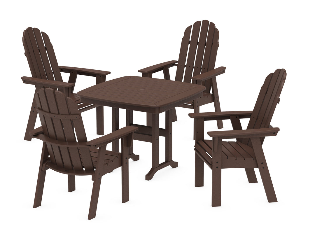 POLYWOOD® Vineyard Curveback Adirondack 5-Piece Dining Set