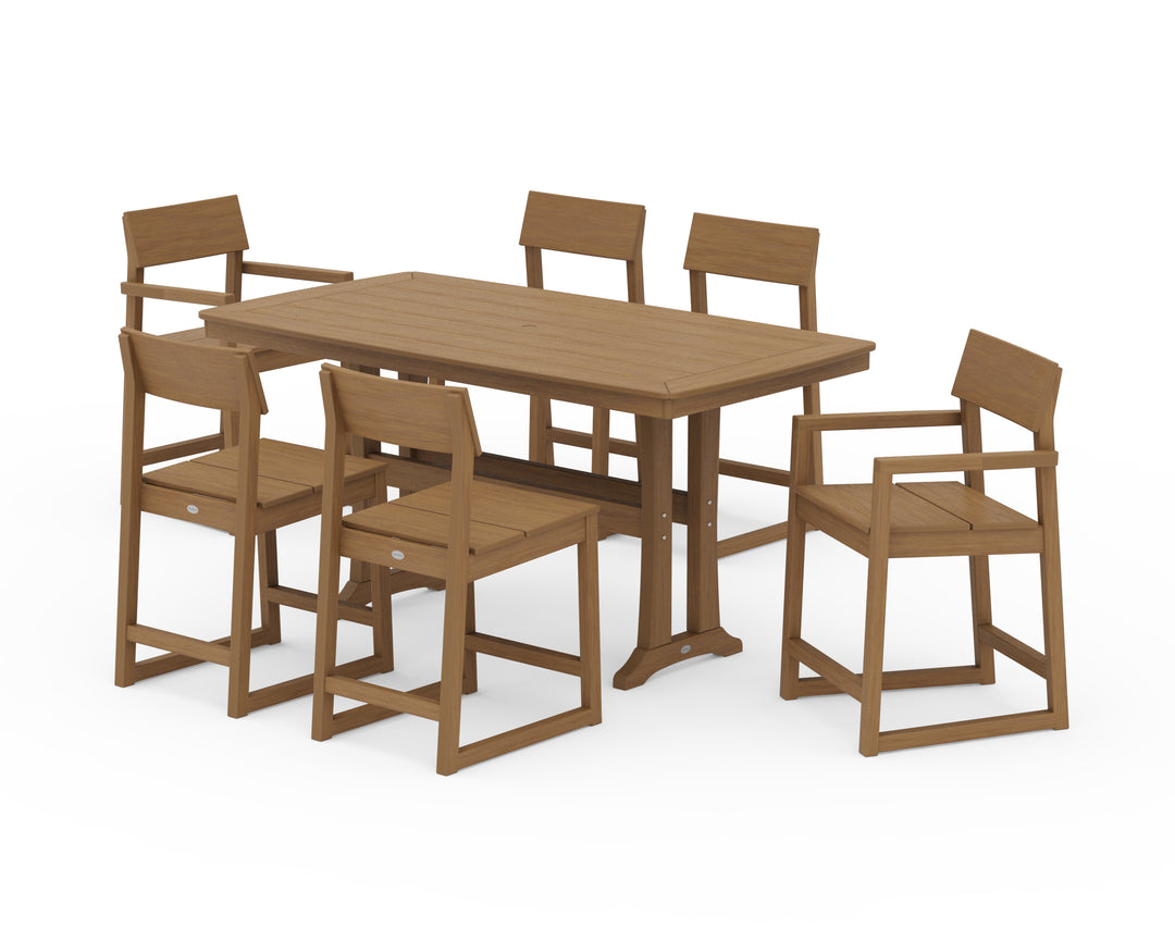 POLYWOOD® EDGE 7-Piece Counter Set with Trestle Legs