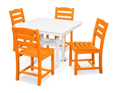 La Casa CafŽ 5-Piece Farmhouse Trestle Side Chair Dining Set