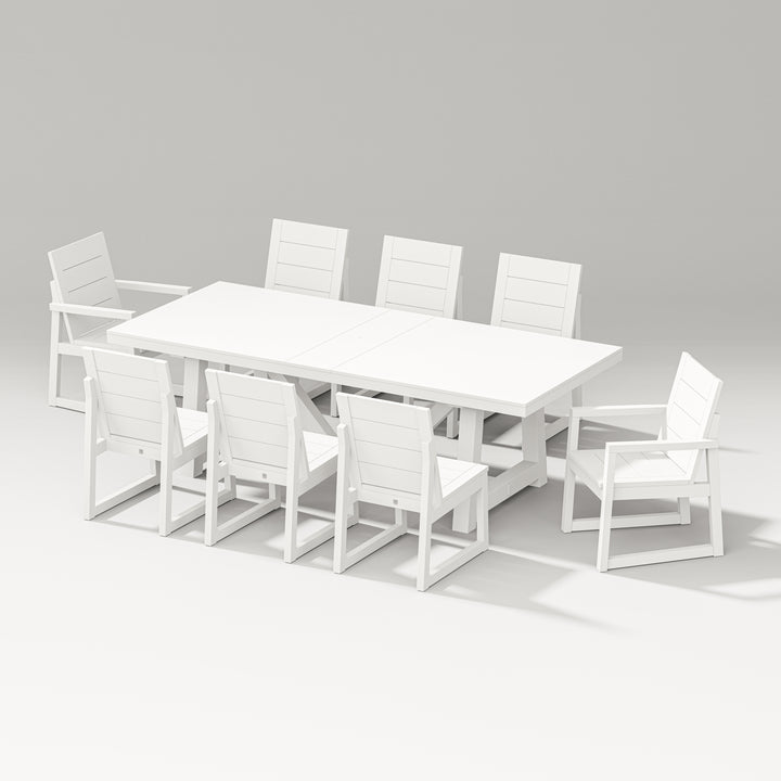 PW Designer Series Elevate 9-Piece A-Frame Table Dining Set
