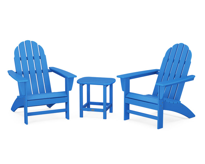 POLYWOOD® Vineyard 3-Piece Adirondack Set with South Beach 18" Side Table