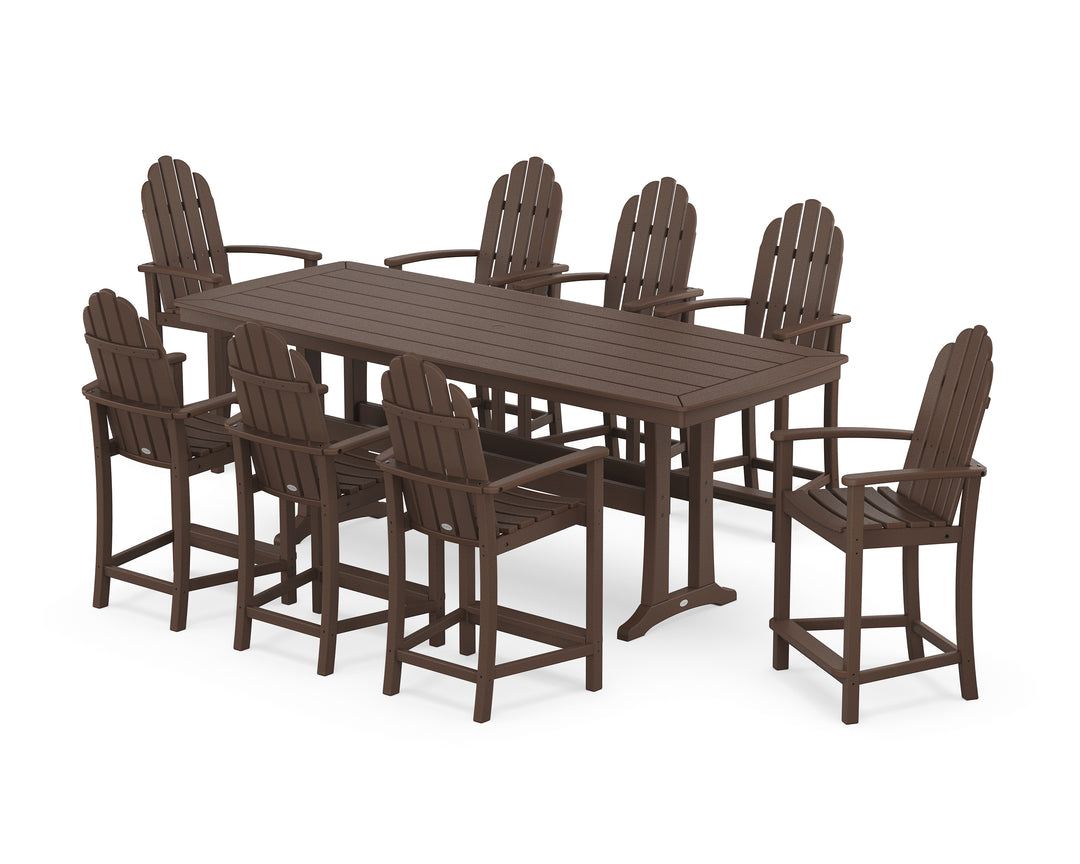 POLYWOOD® Classic Adirondack 9-Piece Counter Set with Trestle Legs