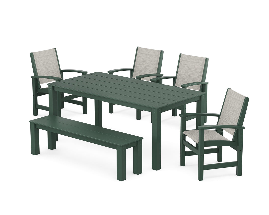 POLYWOOD® Coastal 6-Piece Parsons Dining Set with Bench