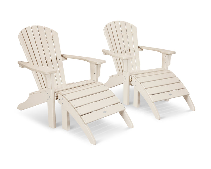 POLYWOOD® Seashell Adirondack Set with Ottomans