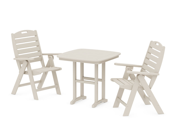 POLYWOOD® Nautical Folding Highback Chair 3-Piece Dining Set