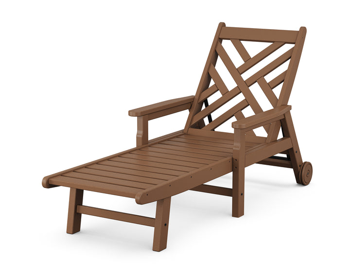 POLYWOOD® Chippendale Chaise with Arms and Wheels