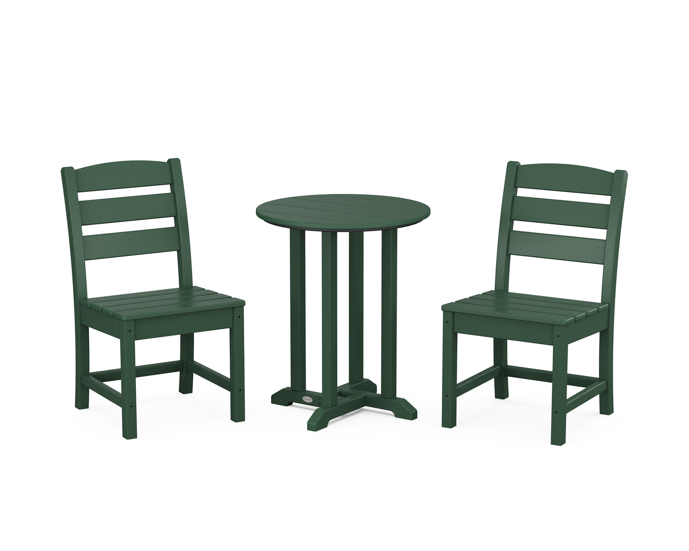 Lakeside Side Chair 3-Piece Round Bistro Dining Set