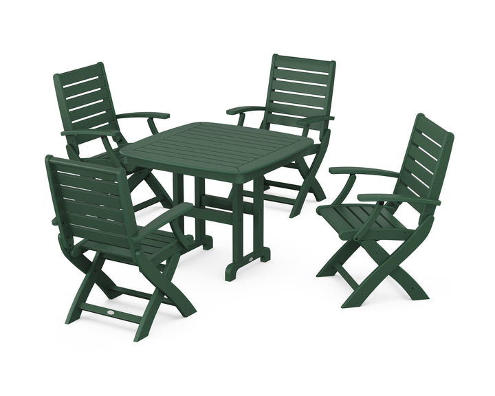 POLYWOOD® Signature Folding Chair 5-Piece Dining Set