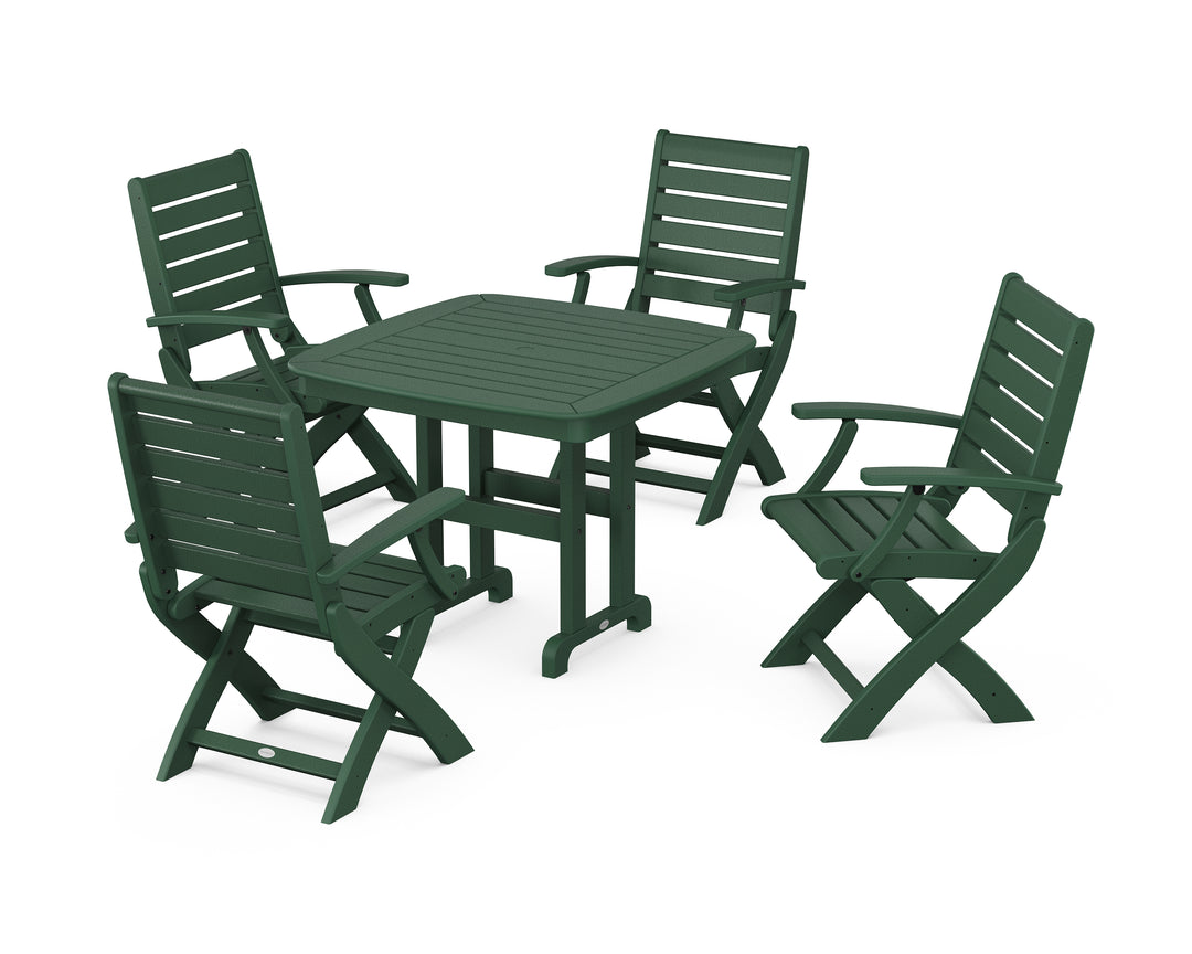POLYWOOD® Signature Folding Chair 5-Piece Dining Set