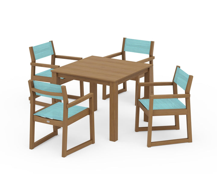 POLYWOOD® EDGE Sling Arm Chair 5-Piece Parsons Dining Set