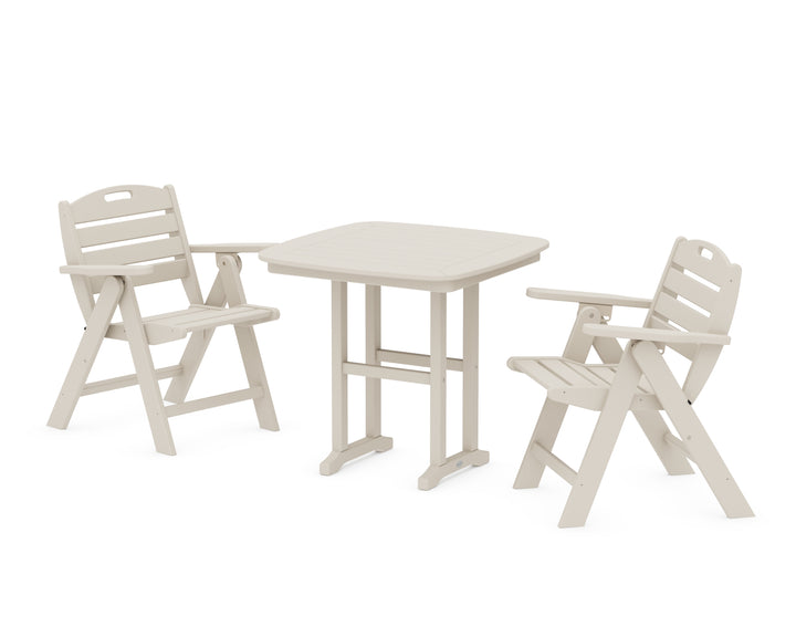 POLYWOOD® Nautical Folding Lowback Chair 3-Piece Dining Set