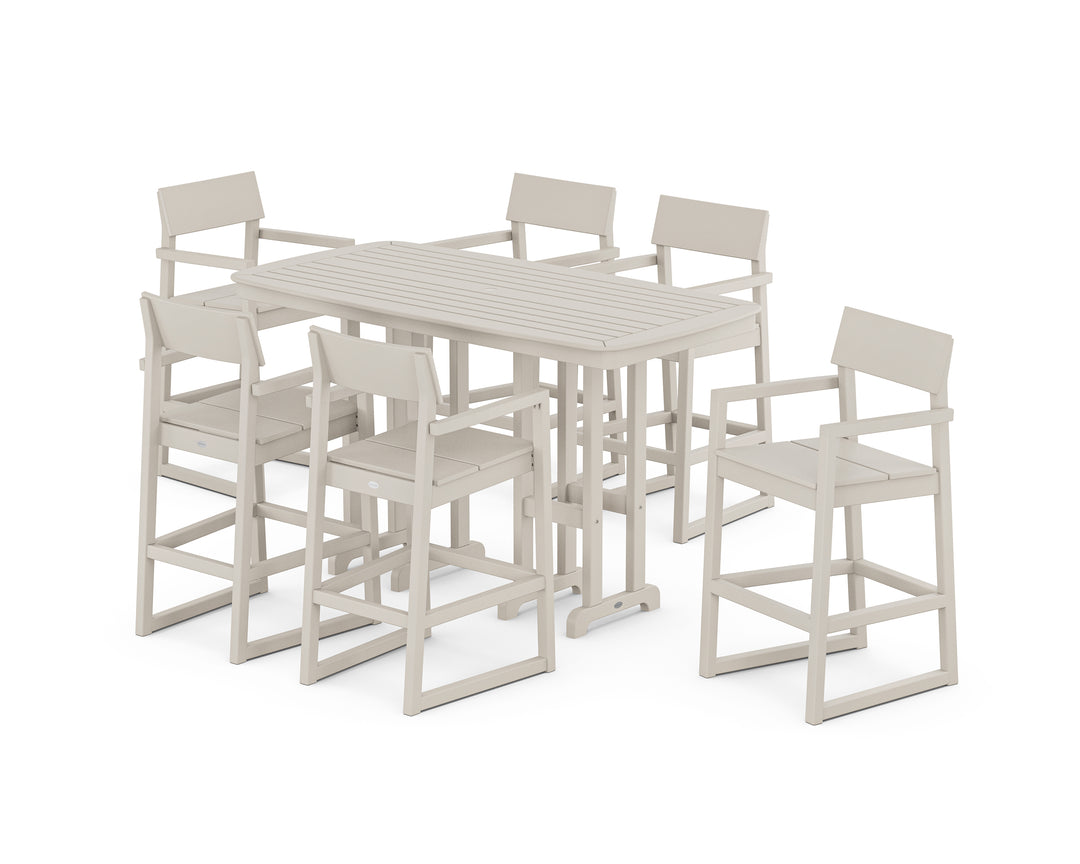 POLYWOOD® EDGE Arm Chair 7-Piece Bar Set