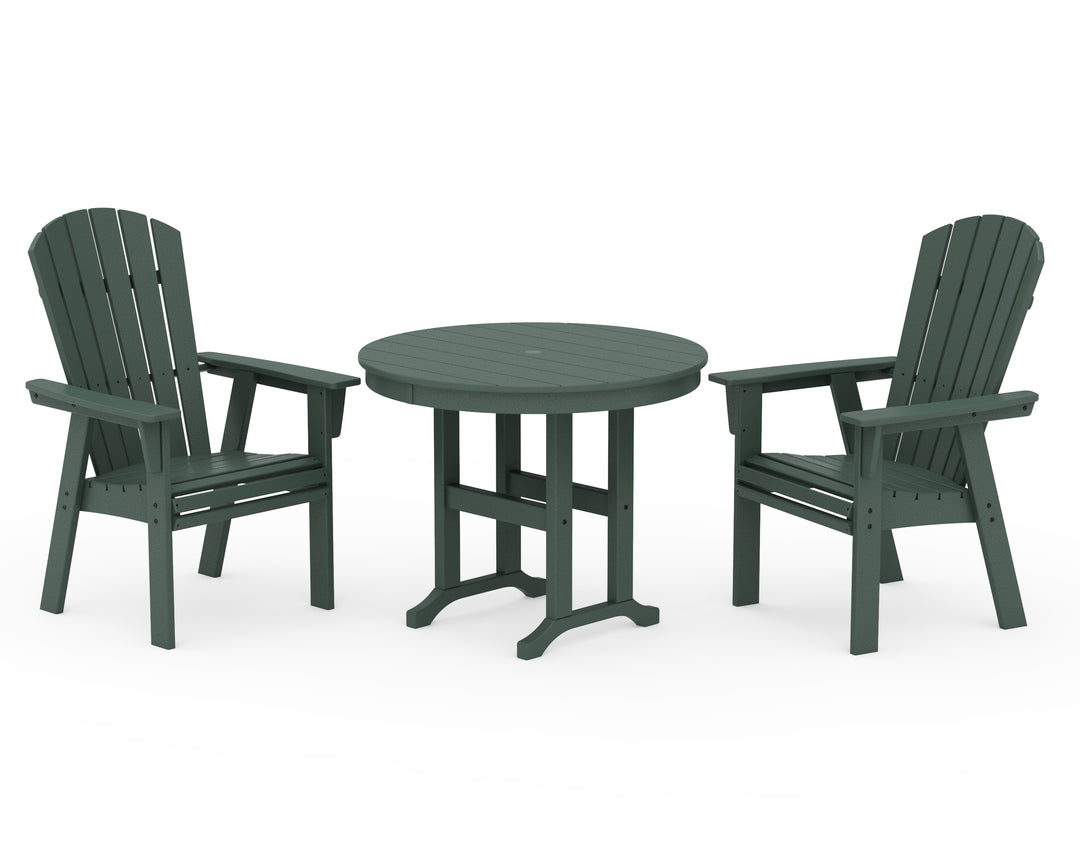 POLYWOOD® Nautical Adirondack 3-Piece Round Dining Set