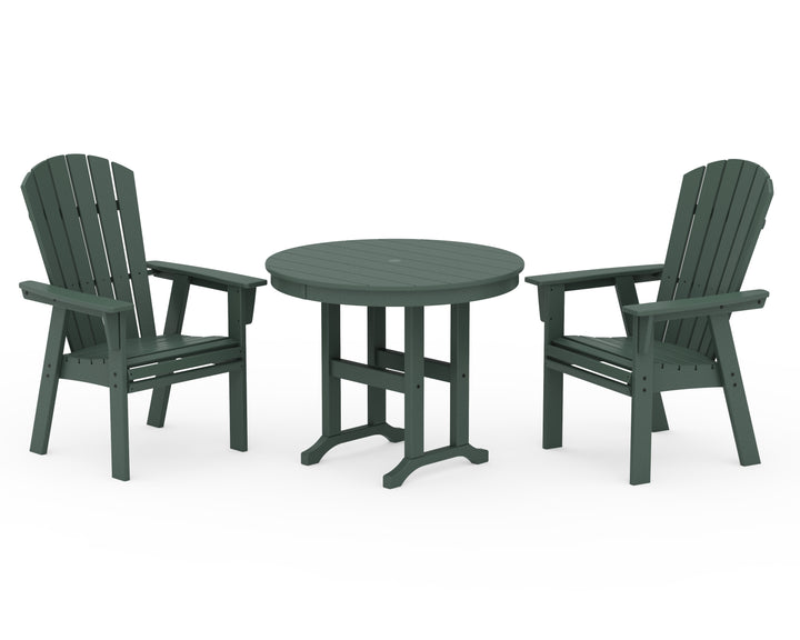POLYWOOD® Nautical Adirondack 3-Piece Round Dining Set