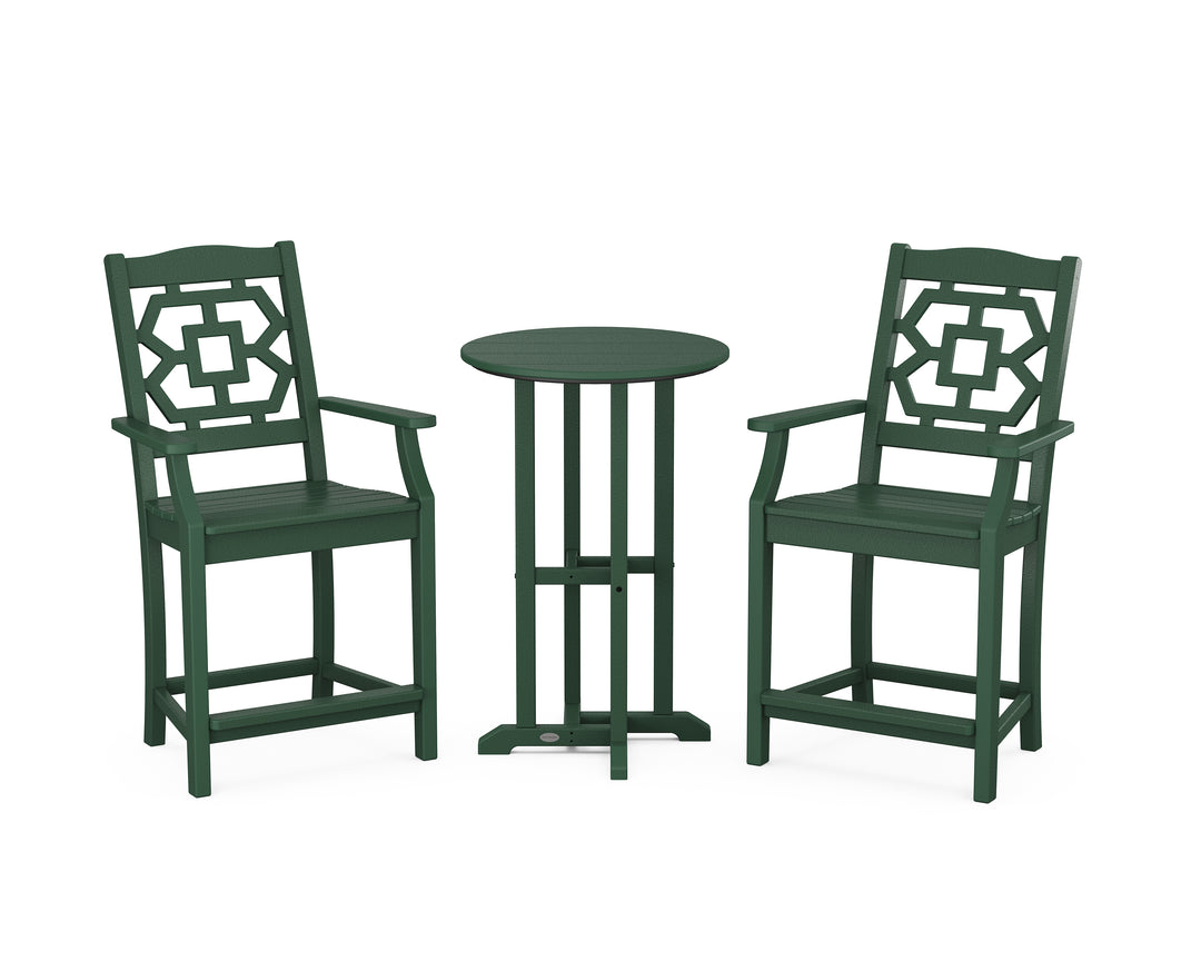 Martha Stewart by POLYWOOD® Chinoiserie 3-Piece Farmhouse Bistro Counter Set