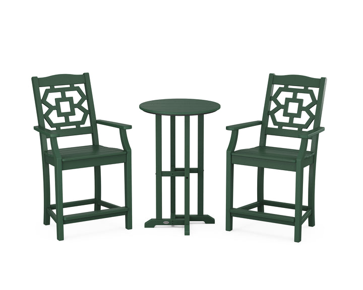 Martha Stewart by POLYWOOD® Chinoiserie 3-Piece Farmhouse Bistro Counter Set