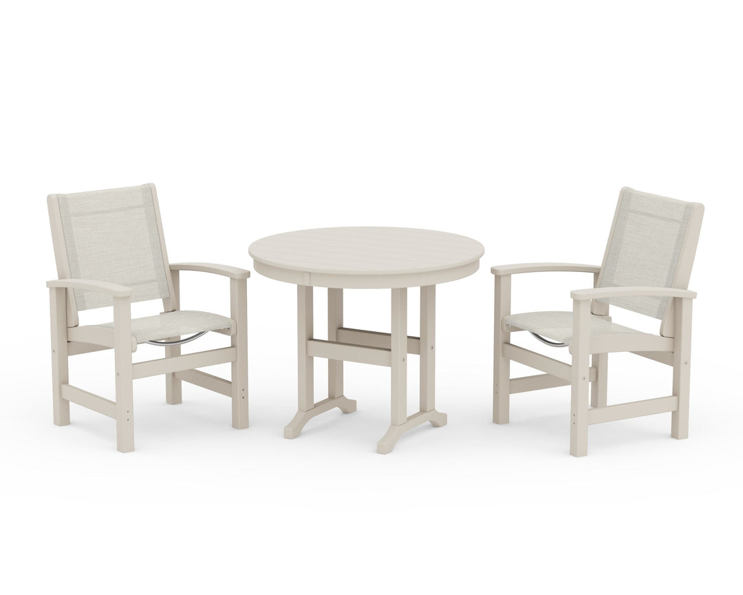 POLYWOOD® Coastal 3-Piece Round Dining Set