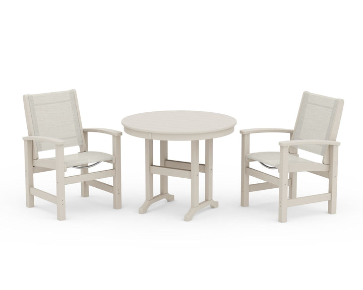 POLYWOOD® Coastal 3-Piece Round Dining Set