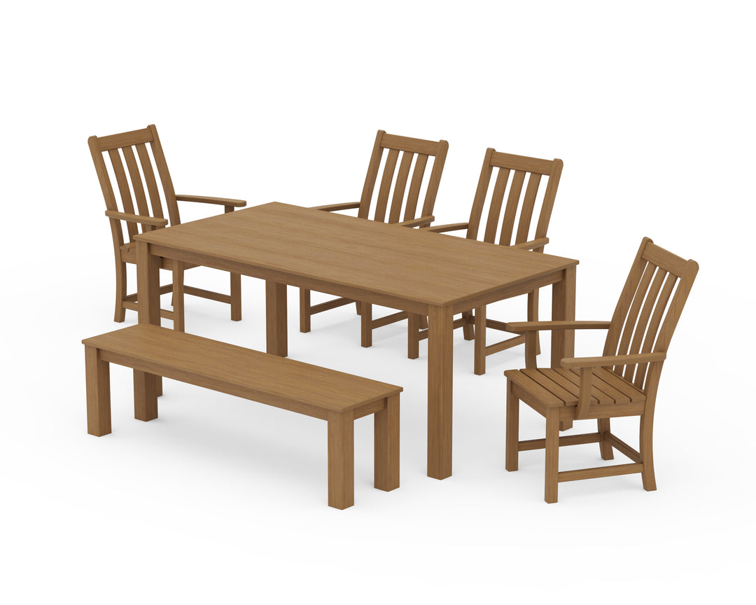 POLYWOOD® Vineyard 6-Piece Parsons Dining Set with Bench