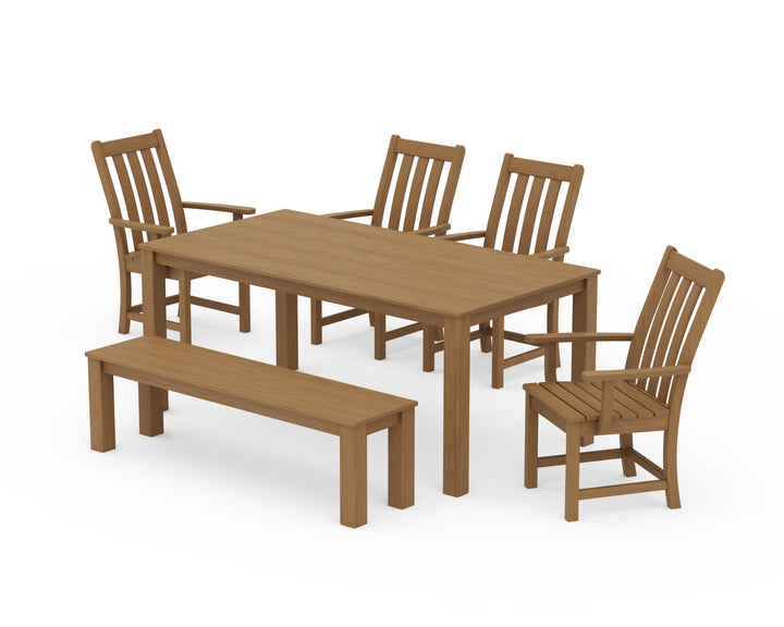 POLYWOOD® Vineyard 6-Piece Parsons Dining Set with Bench
