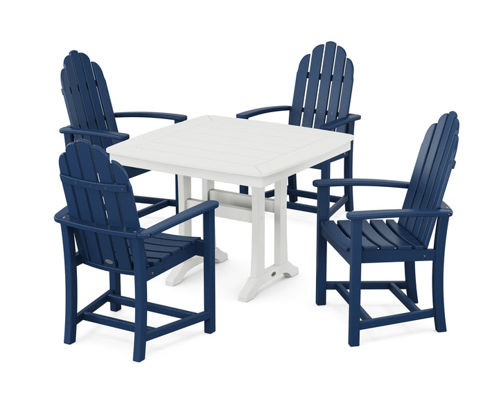 POLYWOOD® Classic Adirondack 5-Piece Dining Set with Trestle Legs