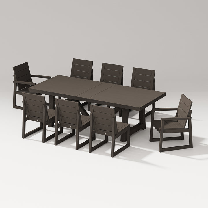 PW Designer Series Elevate 9-Piece A-Frame Table Dining Set