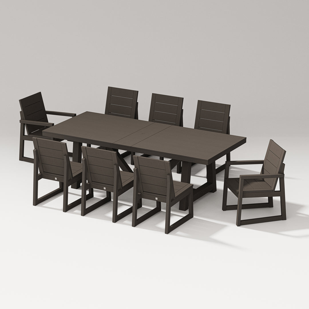 PW Designer Series Elevate 9-Piece A-Frame Table Dining Set