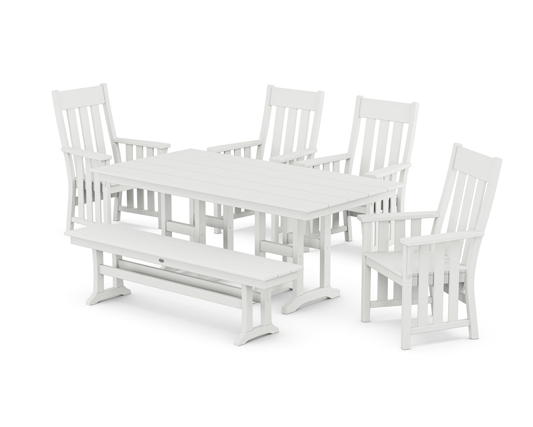 Martha Stewart by POLYWOOD® Acadia 6-Piece Farmhouse Dining Set with Bench