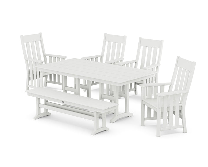 Martha Stewart by POLYWOOD® Acadia 6-Piece Farmhouse Dining Set with Bench