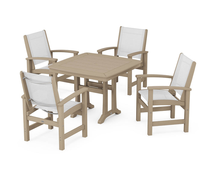 POLYWOOD® Coastal 5-Piece Dining Set with Trestle Legs