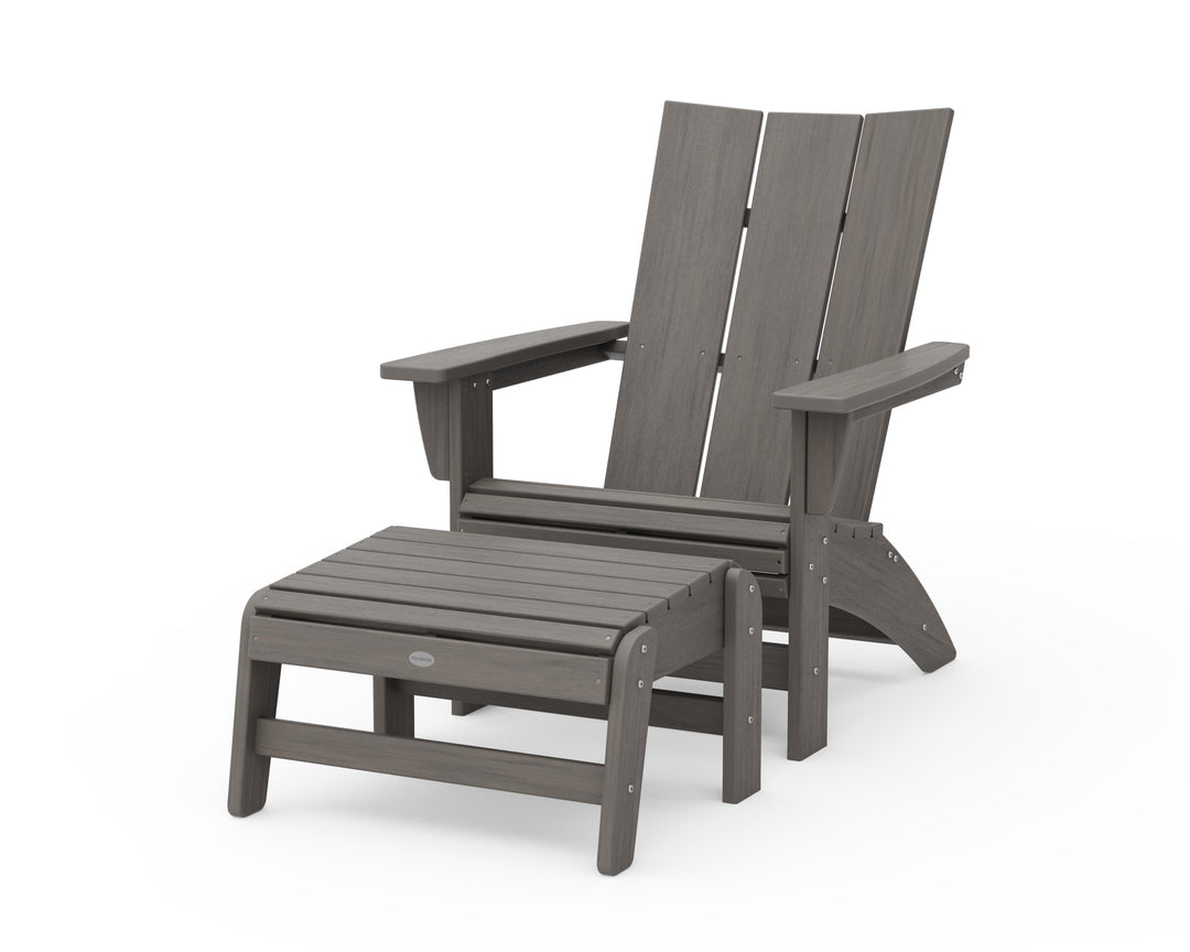 POLYWOOD® Modern Grand Adirondack Chair with Ottoman