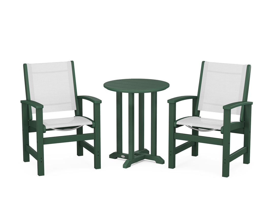 POLYWOOD® Coastal 3-Piece Round Bistro Dining Set