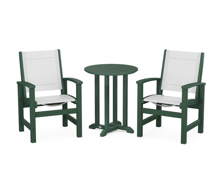 POLYWOOD® Coastal 3-Piece Round Bistro Dining Set