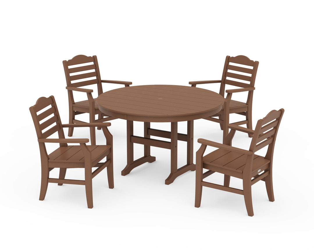 POLYWOOD® Savannah 5-Piece Round Farmhouse Dining Set