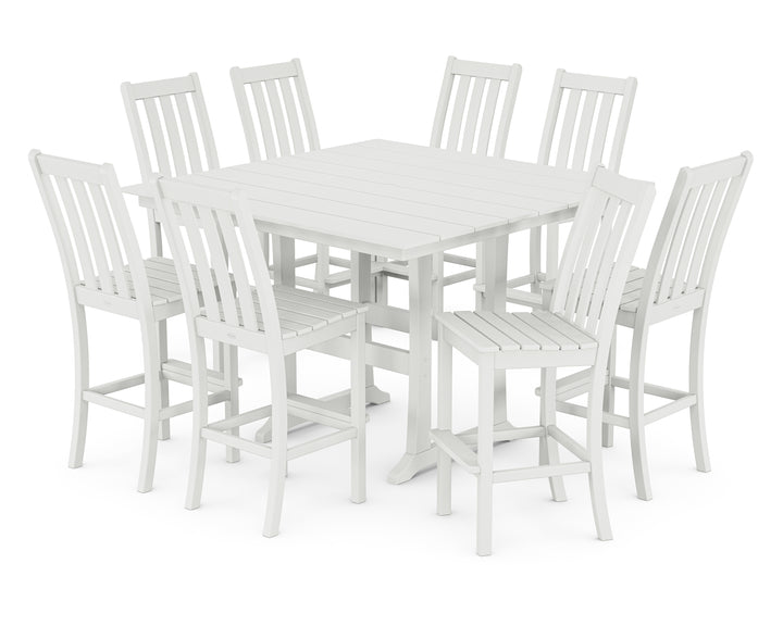 POLYWOOD® Vineyard 9-Piece Farmhouse Trestle Bar Set