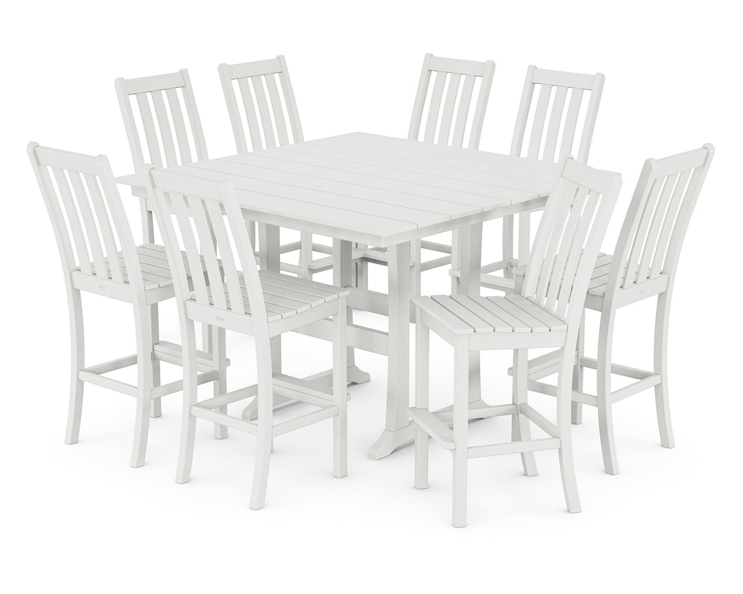 POLYWOOD® Vineyard 9-Piece Farmhouse Trestle Bar Set