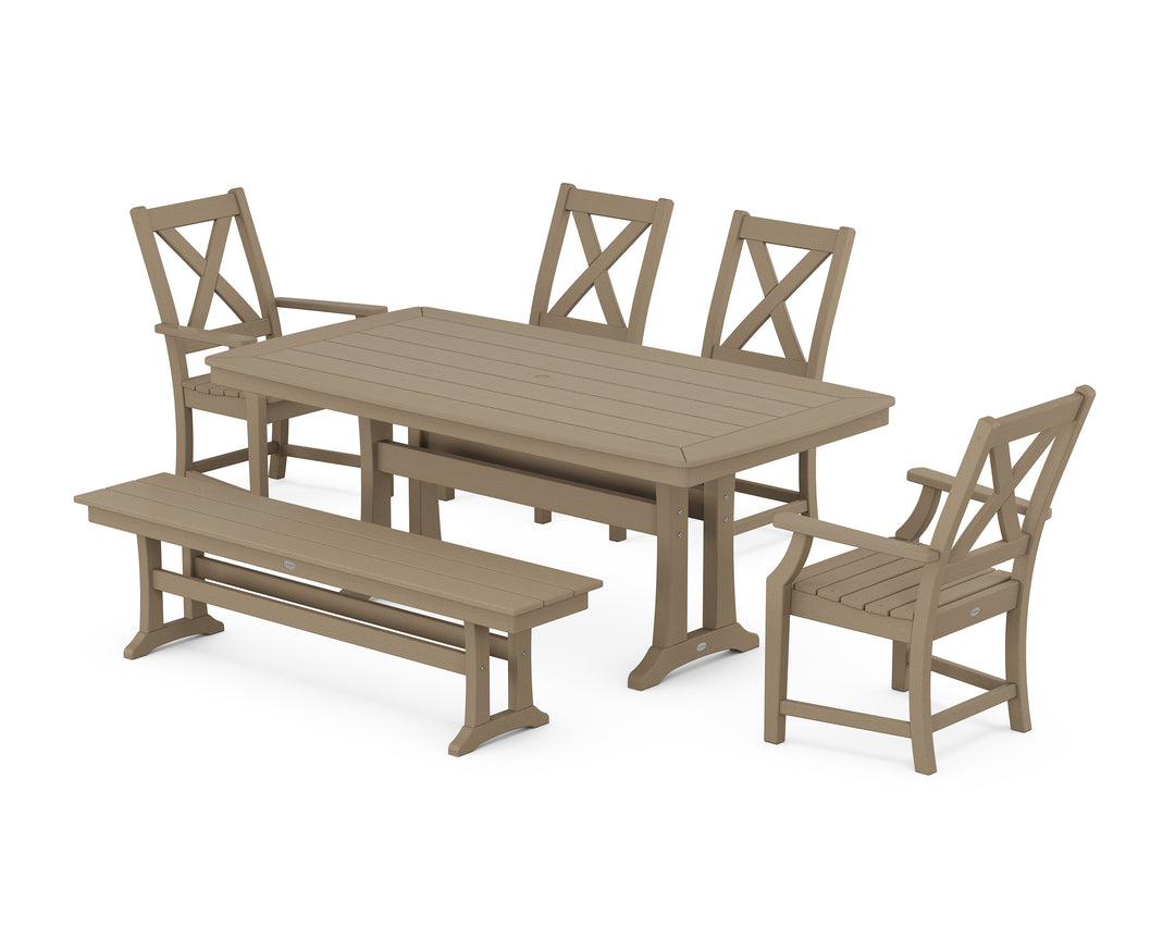 POLYWOOD® Braxton 6-Piece Dining Set with Trestle Legs