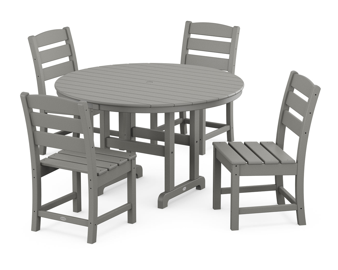 Lakeside 5-Piece Round Farmhouse Side Chair Dining Set