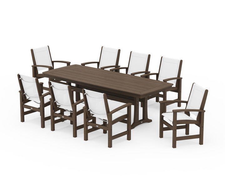 POLYWOOD® Coastal 9-Piece Dining Set with Trestle Legs